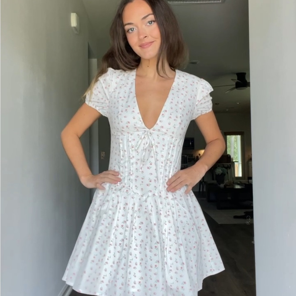 Floral White Dress